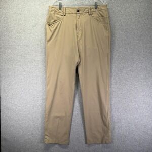 Lululemon Commission Pants Mens 36x32 Beige Twill Straight Leg Stretch Casual